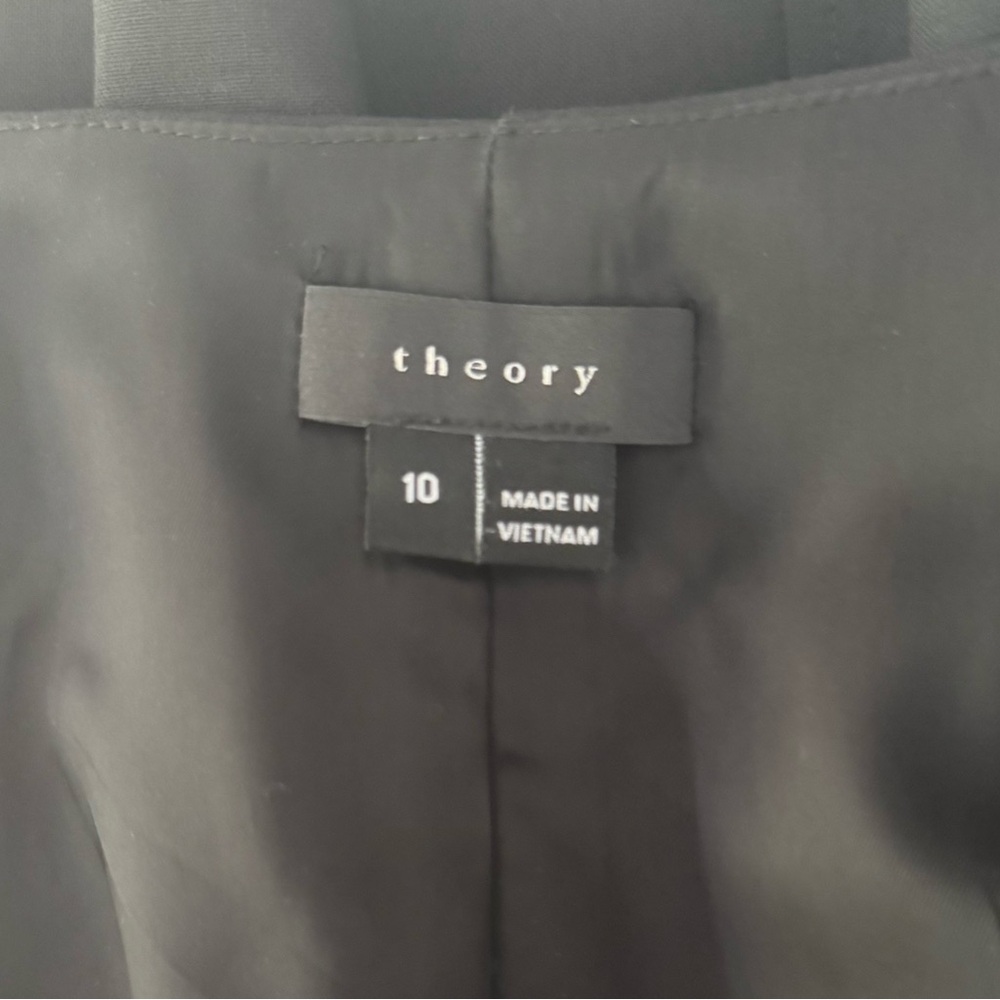 Theory Black Bonbi Zipper Front Fit and Flare Mini Dress - Picture 8 of 12